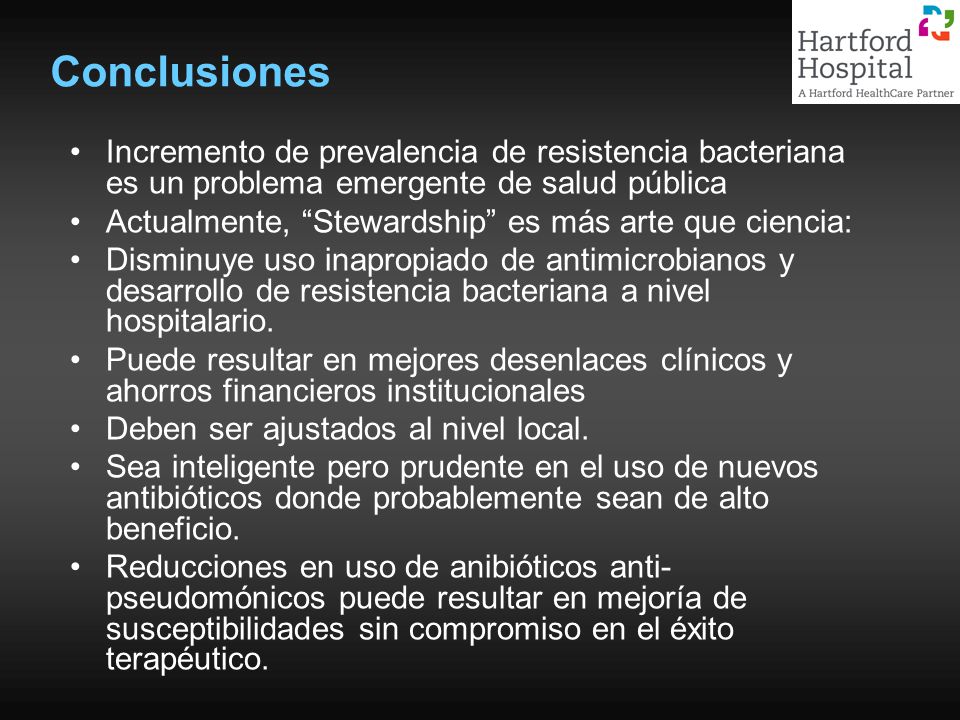 conclusion de la resistencia microbiana